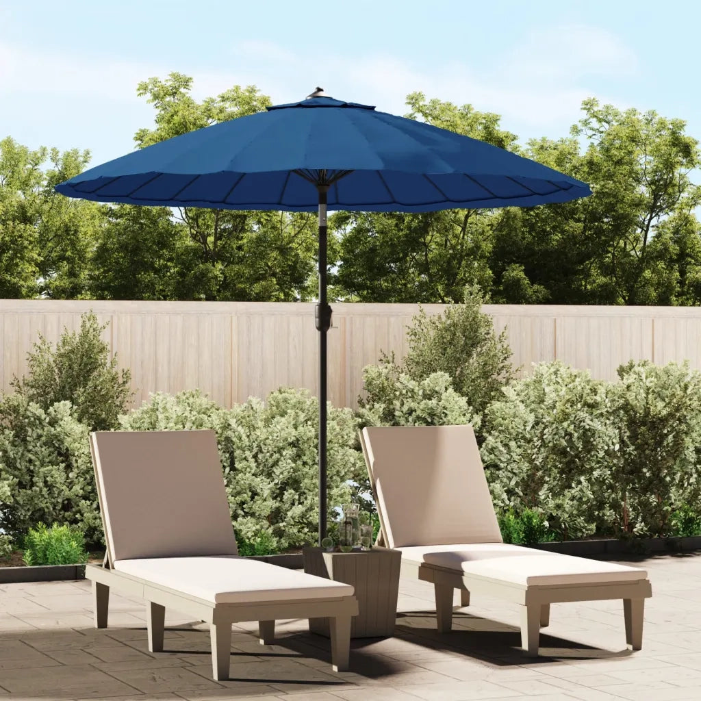 Ombrellone da Giardino-Ombrello da Balcone con Palo in Alluminio 270 cm Azzurro