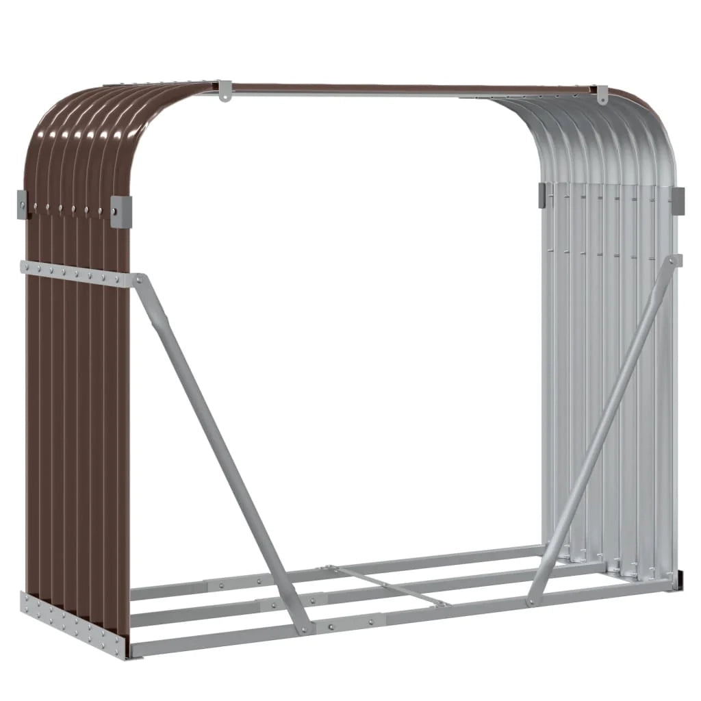 Portalegna 120 x 45 x 100 cm acciaio zincato marrone 02_0043755