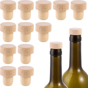 Tappi di legno per bottiglie di vino a forma di T riciclabili - 12 pezzi per bottiglie di vino e bottiglie di bevande - diametro interno 2 cm