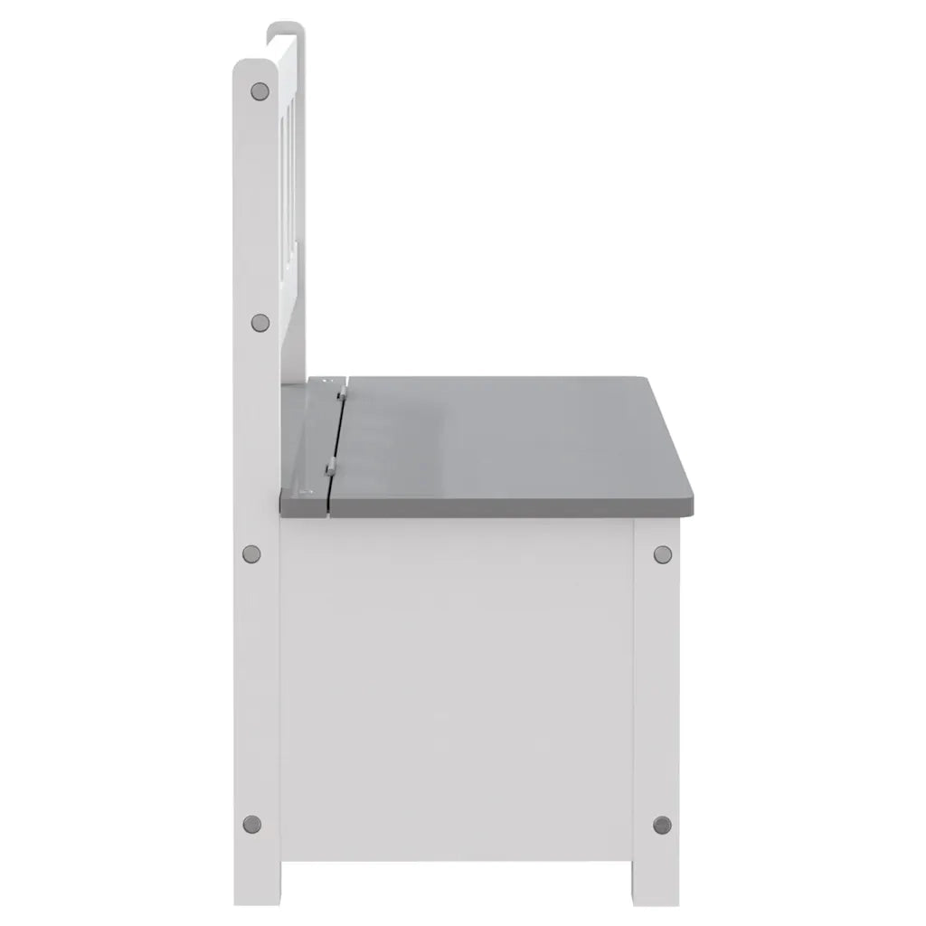 Cassapanca per Bambini Bianca e Grigia 60x30x55 cm in MDF CFW9020994