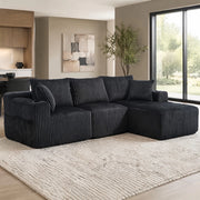DIVANO Modulare con Chaise Longue e 2 Posti 257x90-160x62 cm Grigio