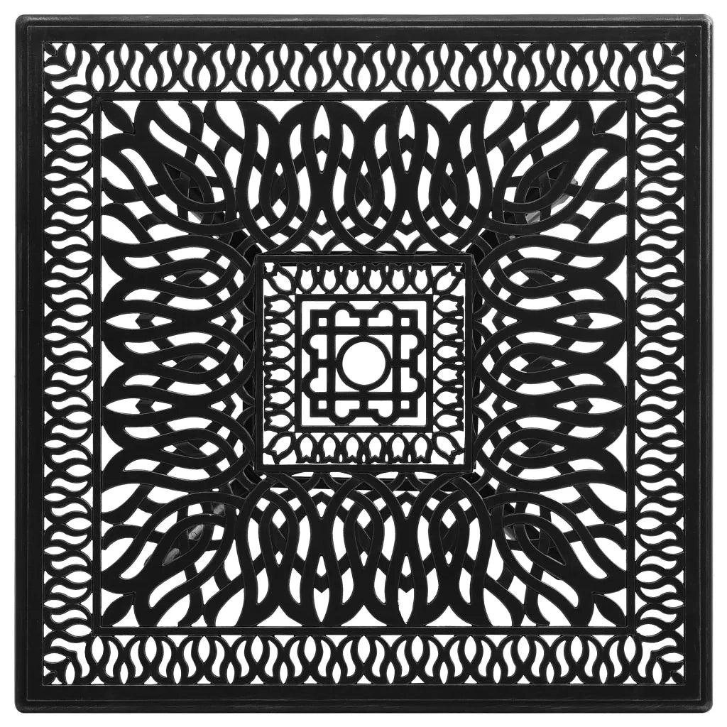Tavolo da Giardino | Tavolino da esterno Nero 90x90x73 cm in Alluminio Pressofuso