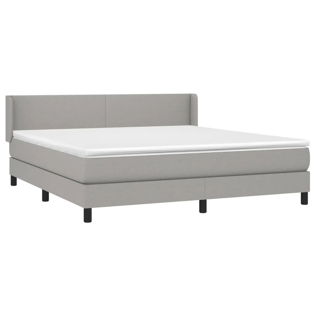 Giroletto a Molle con Materasso Grigio Chiaro180x200 cm Tessuto 3129569