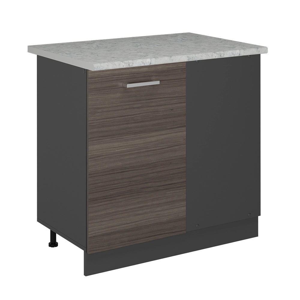 Mobile ad angolo cucina R-Line Grigio nobile/Antracite 86 cm PL Marmo Vicco