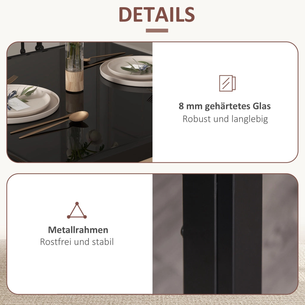 Tavolo da pranzo con sedie Set ¨C zephmum ¨C Nero