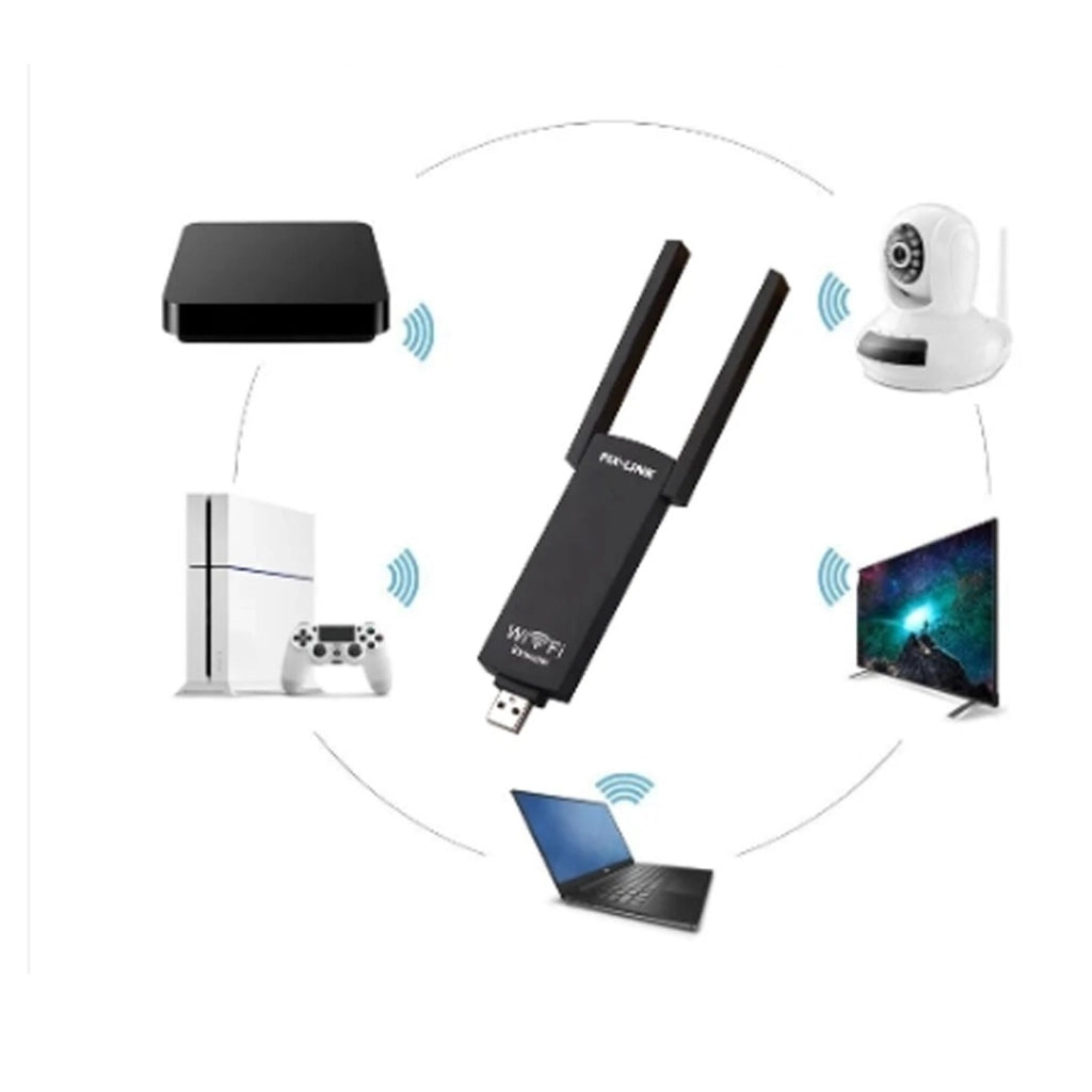 AMPLIFICATORE SEGNALE ROUTER USB 300MBPS 2.4GHZ WI-FI 2 ANTENNE WIFI PORTATILE