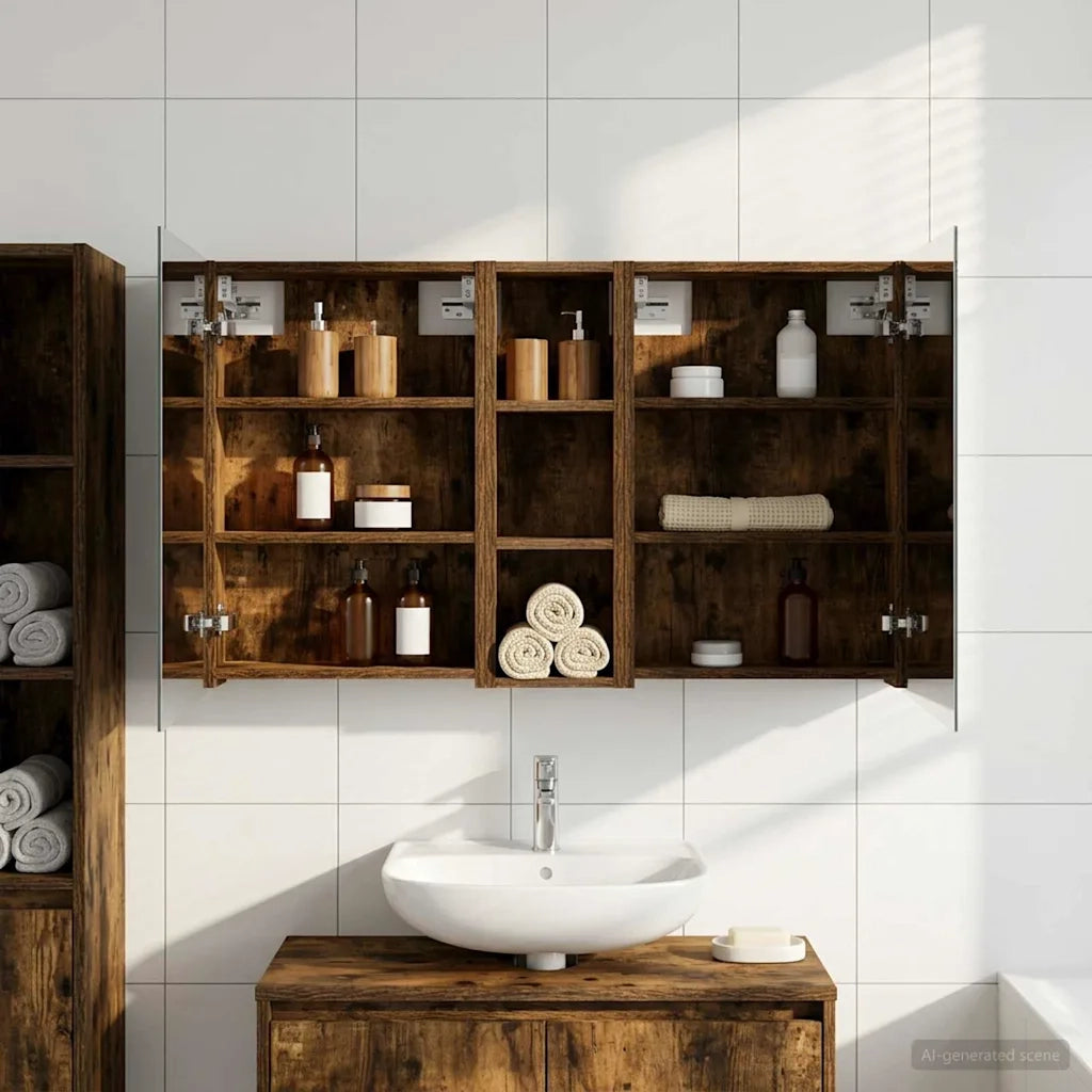 Set di Armadi da Bagno con porta 3 pcs 100 x 10,5 x 60,5 cm