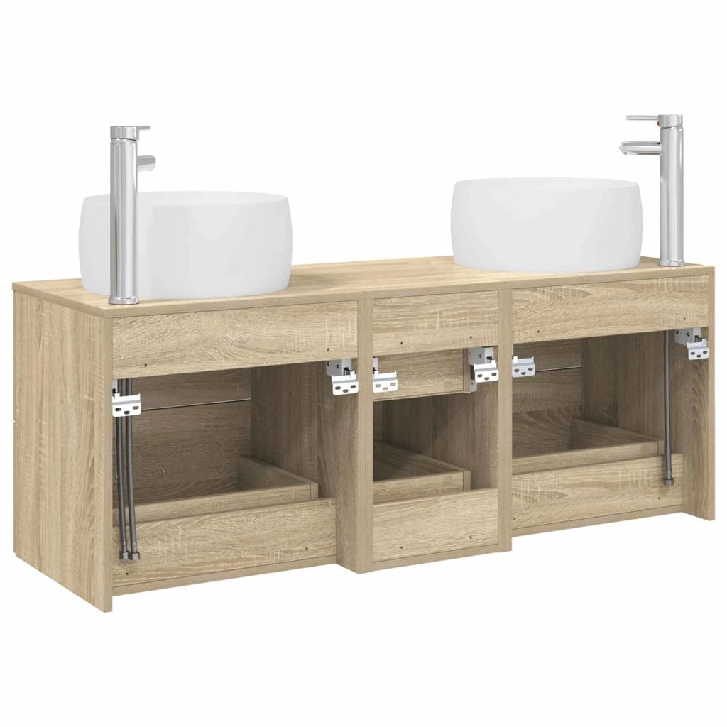 Set di mobili per il bagno 3 pz Rovere Sonoma 3405933