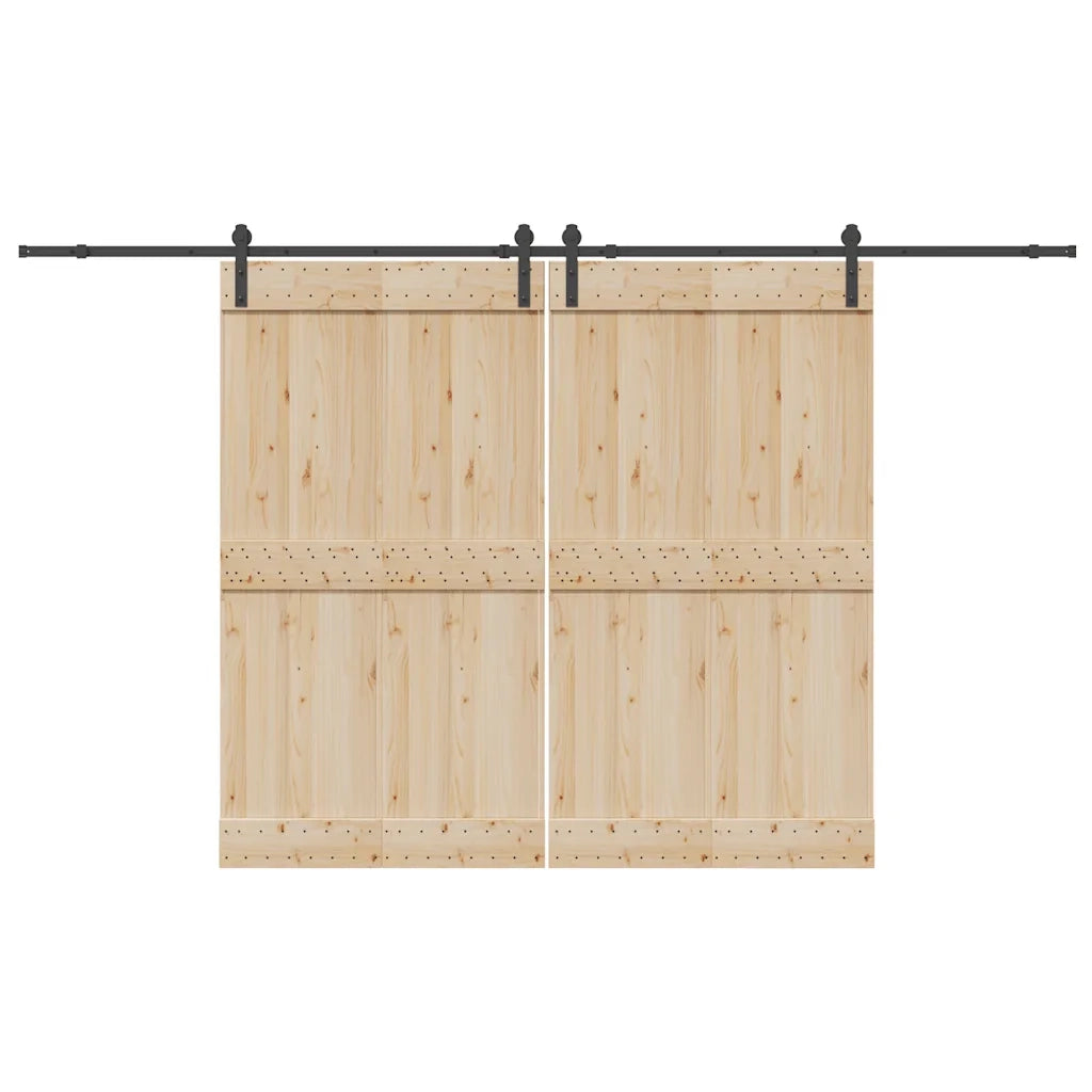 Kit di Binari per Porte Scorrevoli 366 cm Acciaio Nero CFW6079657