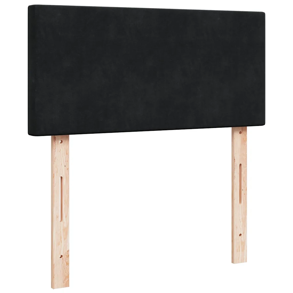 Giroletto a Molle con Materasso Nero 80x200 cm in Velluto 3287586