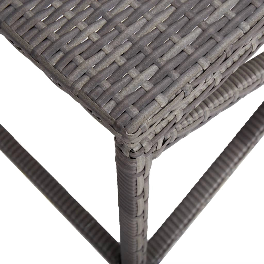 Panca da giardino arredo da esterno terrazza 120 cm resina intrecciata grigia 02_0011207