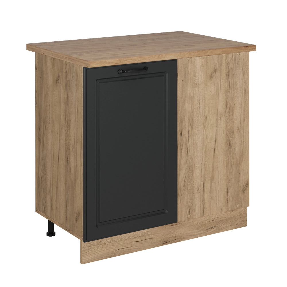 Mobile ad angolo cucina R-Line Antracite rustico/Rovere dorato 86 cm, PL Rovere Vicco