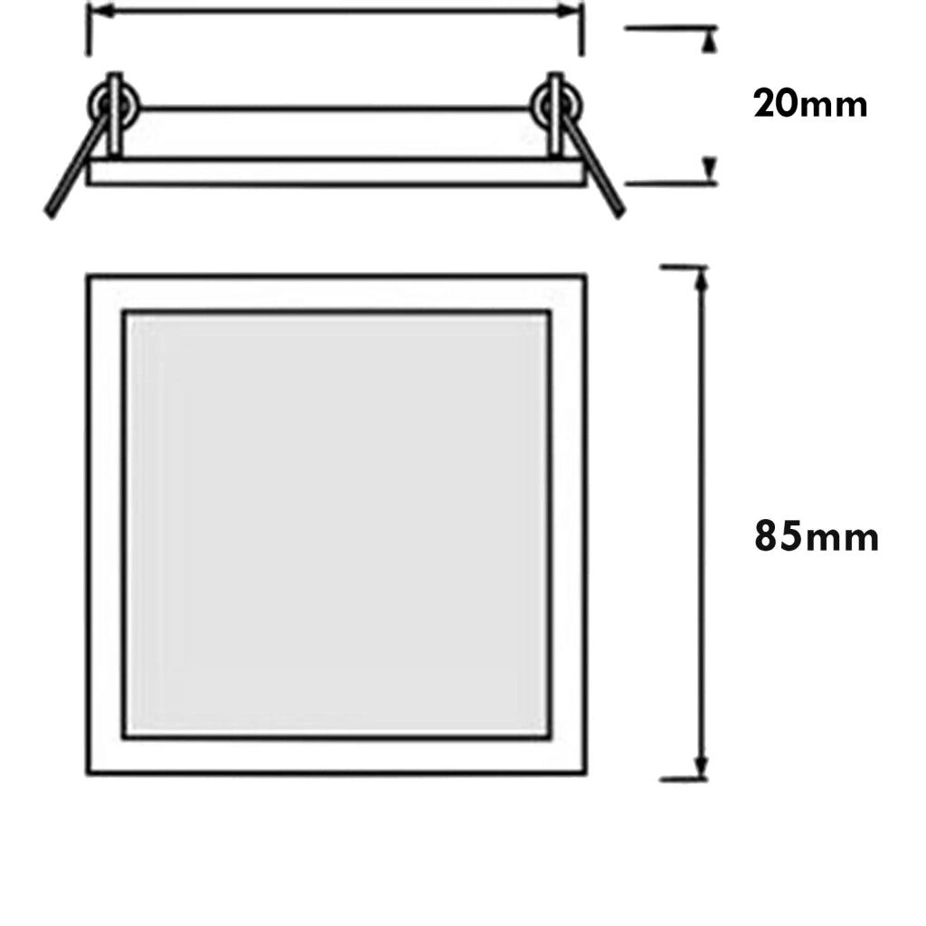 Faretto incasso LED 3W mini pannello quadrato slim interruttore CCT da 3000K a 6500K luce soffitto vetrina negozio foro 7cm