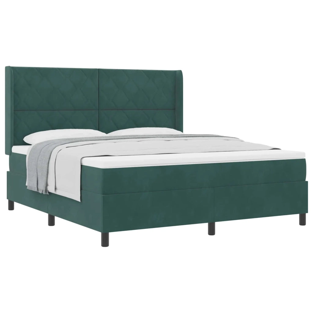 Letto a molle con testiera Verde Scuro 180 x 200 cm Velluto 3342077