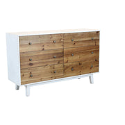 MOBILE BALDRIC IN LEGNO BIANCO CON 6 CASSETTI MARRONI 146 X 45 X H90 CM