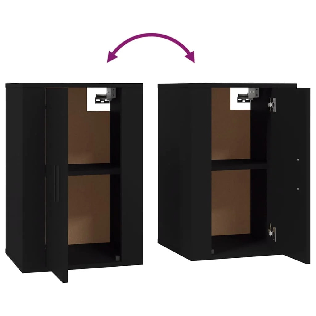 Mobile TV multimediale da parete mensola TV credenza mobile TV sala da pranzo soggiorno camera da letto 2 pezzi 40 x 34,5 x 60 cm nero 02_0028914