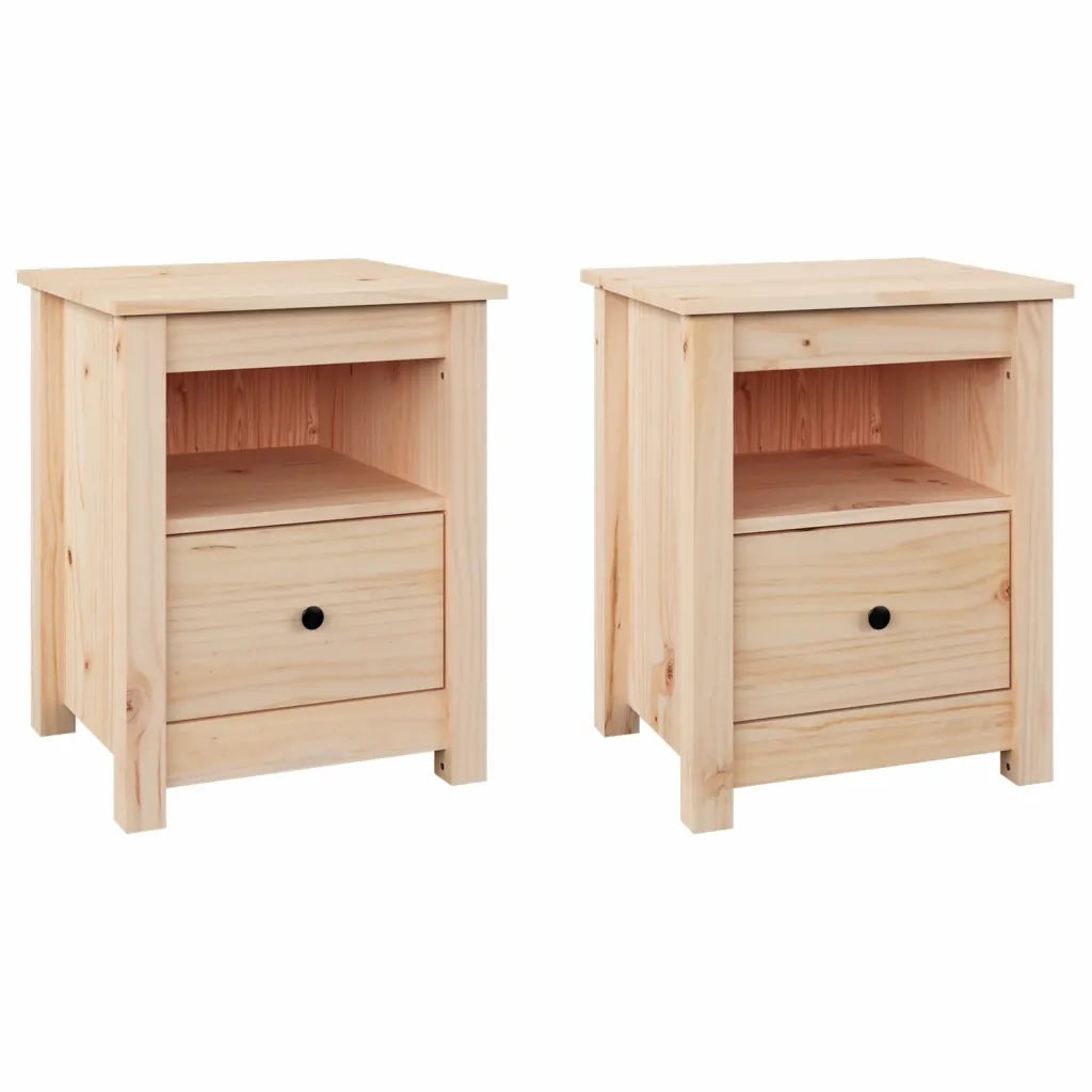 Comodini 2 pz 40x35x49 cm in Legno Massello di Pino 813710