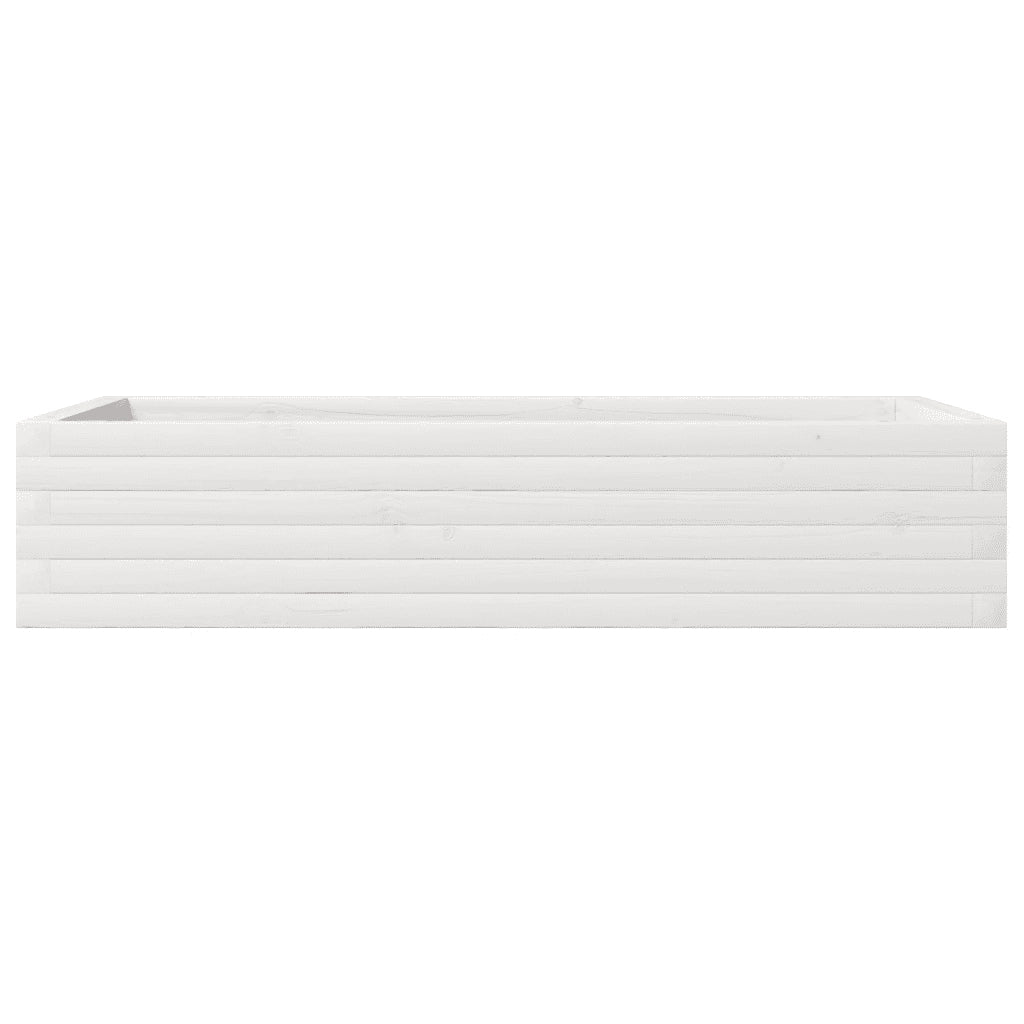 Fioriera da Giardino-Vaso da Esterno Bianca 110x60x23 cm Legno Massello Pino