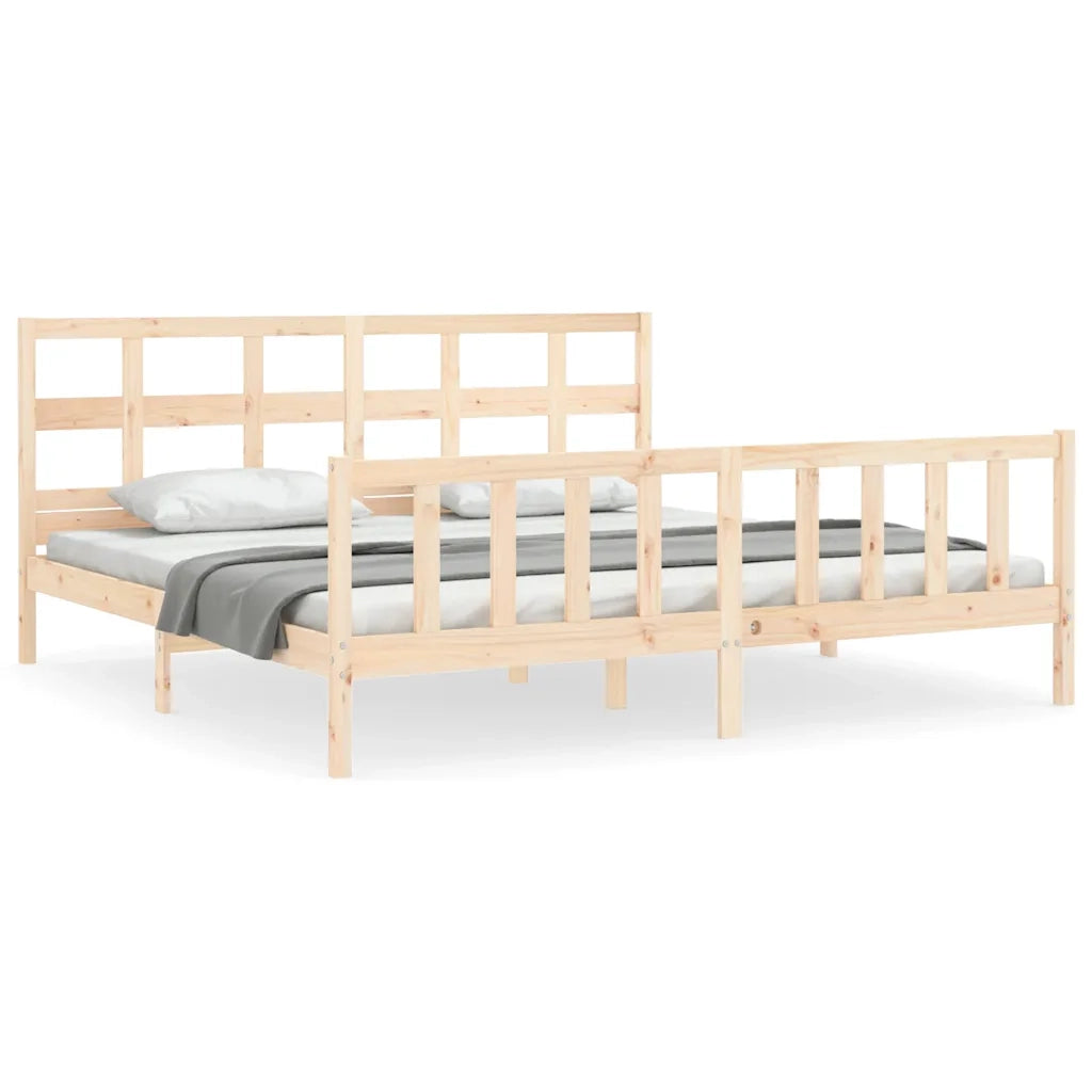 Giroletto senza Materasso-Struttura Letto 200x200 cm in Legno Massello di Pino 548948