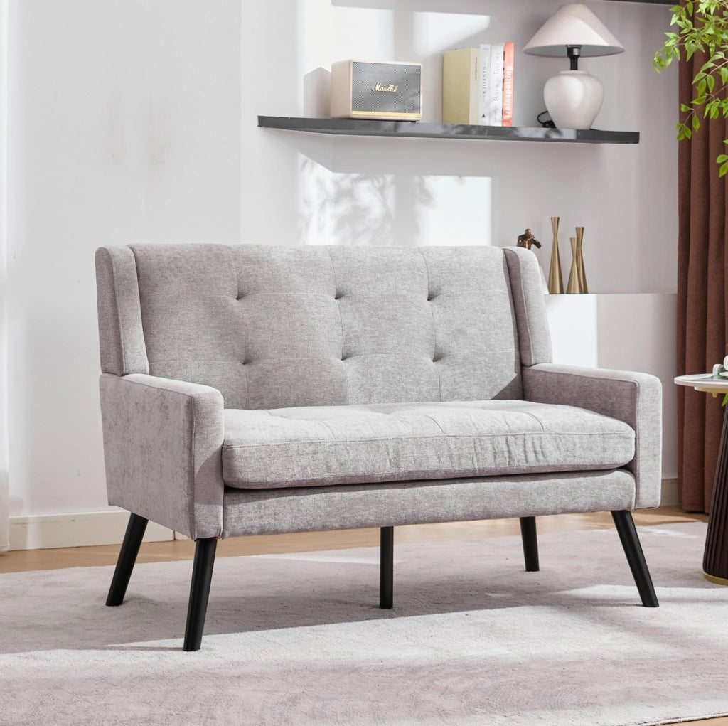 PANCA 2 posti 108,51x66,33x30,22 cm Grigio chiaro in tessuto