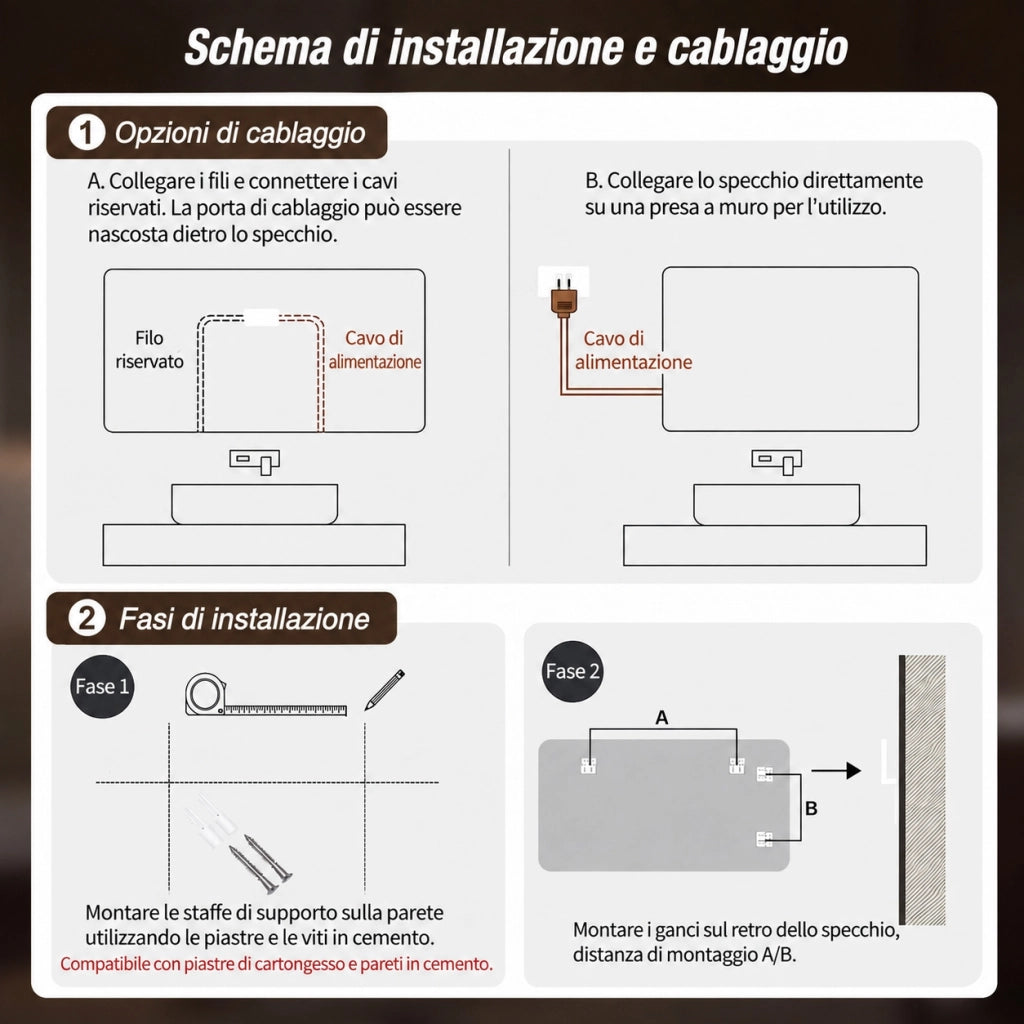 Specchio bagno led 60x80 specchio senza cornice moderno antiappannamento dimmerabile argento