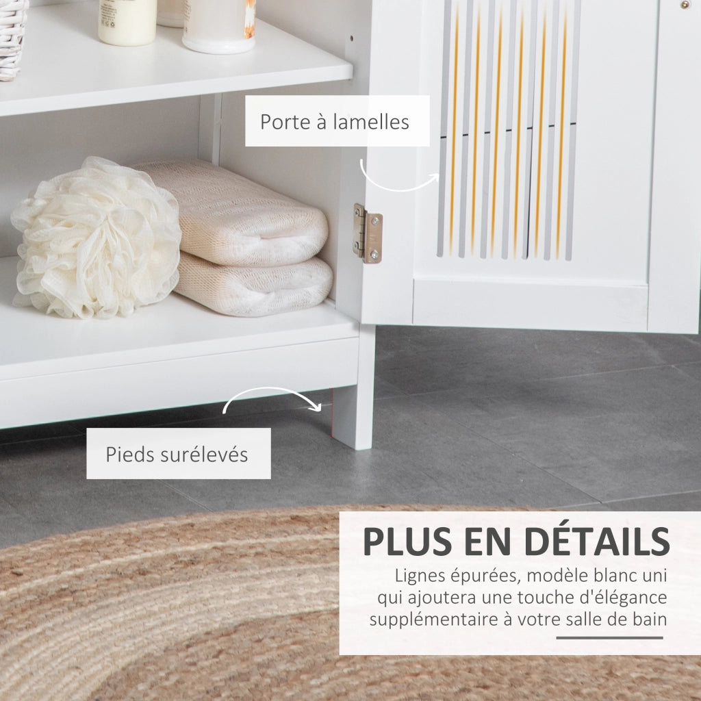 Armadietto Bagno con 3 Ripiani Regolabili e Ante ¨C Zephmum ¨C 60x30x80 Bianco