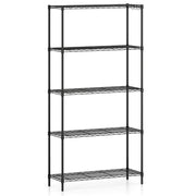 Scaffale portaoggetti 91 x 35 x 182 cm 5 ripiani regolabili robustezza garantita stile moderno metallo nero 20_0020099