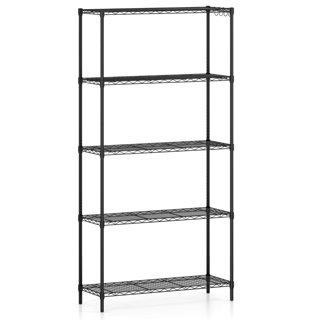 Scaffale portaoggetti 91 x 35 x 182 cm 5 ripiani regolabili robustezza garantita stile moderno metallo nero 20_0020099