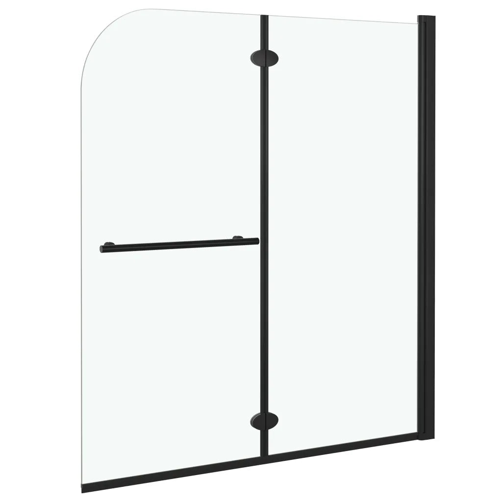 Box Doccia Pieghevole a Libro 2 Pannelli in ESG 120x140 cm Nero CFW6975463