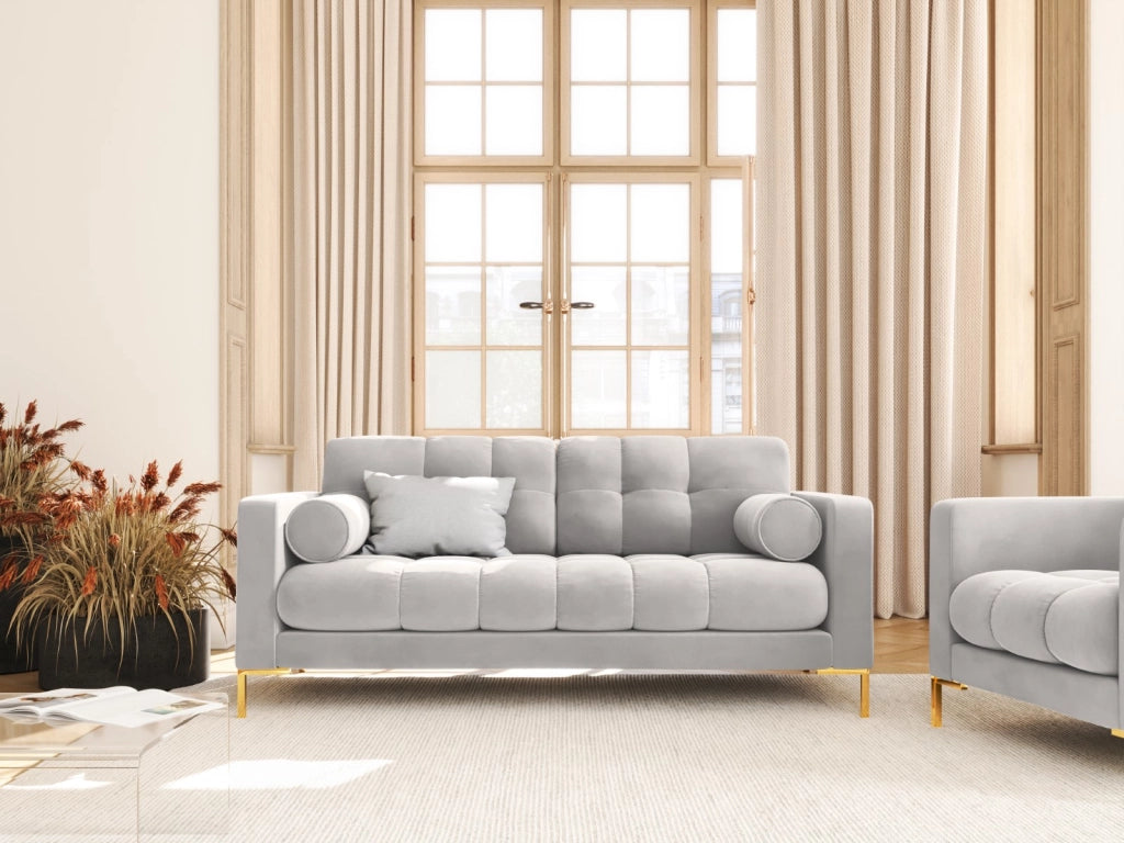 Cosmopolitan Design - Divano "Bali" 2 posti in velluto argento 