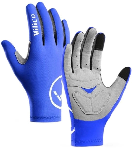 Manubri per bicicletta da esterno - S - Ampiezza palmo 7,5-8 cm - Lunghezza dito medio 7-7,5 cm - Circonferenza palmo 17-18 cm - Adatto per bicicletta, sport quotidiano, ecc. - Manubri a dita - Assorbe shock, respira e resiste ai graffi