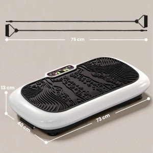 Piattaforma Vibrante per Fitness 200W, 99 Livelli, fino a 120 kg, con 2 Bande Elastiche per Allenamento Totale