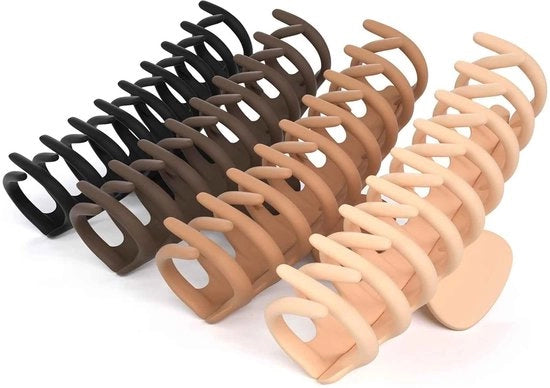 Clip per capelli in metallo con superficie antiscivolo - 4 pezzi - finitura opaca - per capelli spessi - clip per capelli leggero