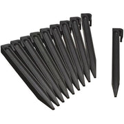 NATURE Sacchetto di 10 ancore per bordi da giardino in polipropilene - H 26,7 x 1,9 x 1,8 cm - Nero