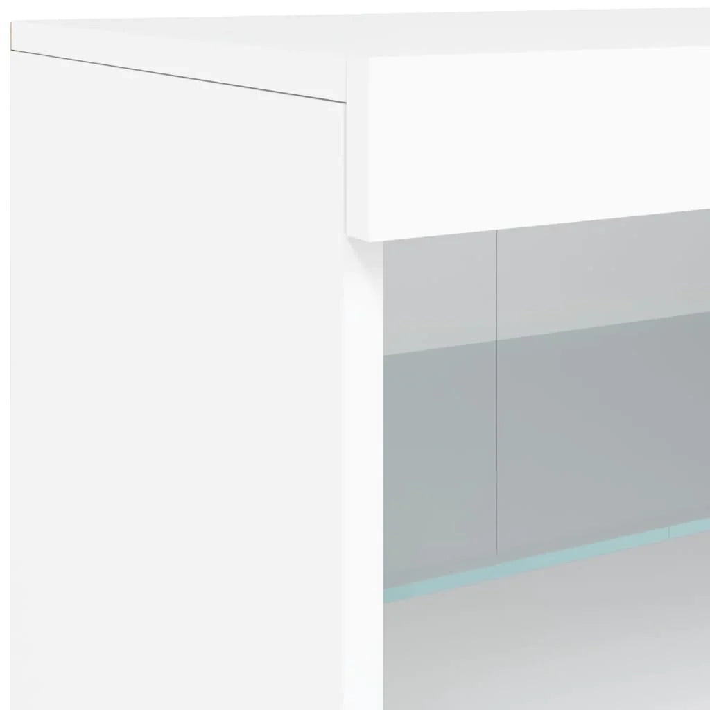 Buffet credenza cassettiera mobiletto mobile contenitore organizer per cucina soggiorno salotto con luci LED 60 x 37 x 67 cm bianco 02_0029857
