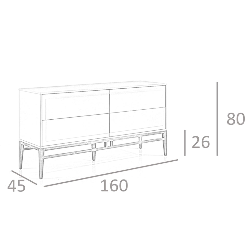 Credenza in legno beige e noce