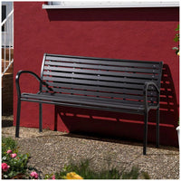 Panca da Giardino 125x60x80 cm in Ferro e Polywood