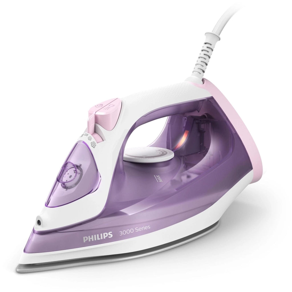 Philips DST3010-30 Serie 3000 Ferro da Stiro a Vapore 2000 W Piastra Ceramica Vapore 30 g-min Colpo Vapore 140 g-min colore Viola Bianco