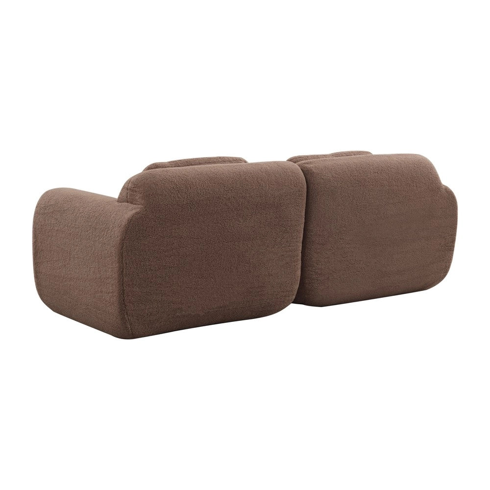 Divano Modulare in Tessuto Chenille ¨C MINIMAL ¨C Camel, Schiumato 30D, Antiscivolo