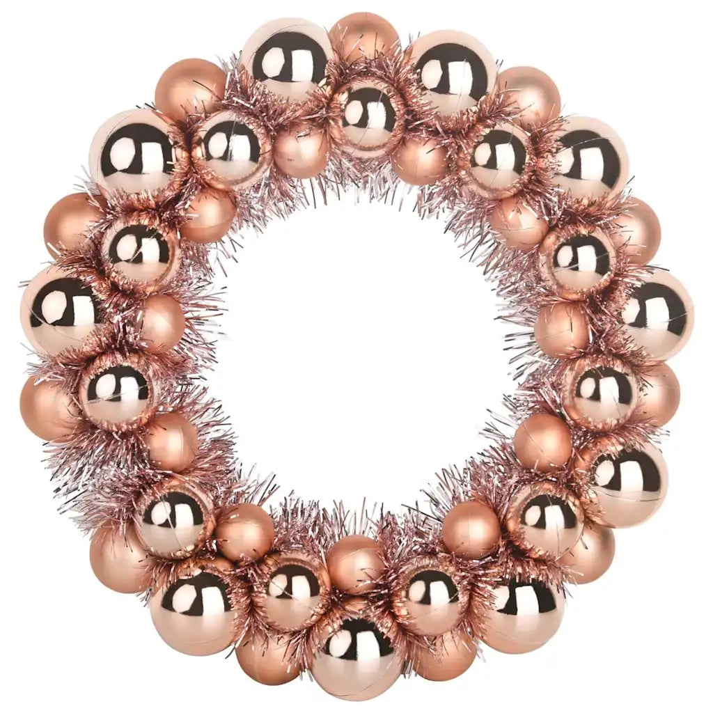 Corone di Palline di Natale 2 pz Oro rosa 33 x 33 x 7 cm CFW6568350