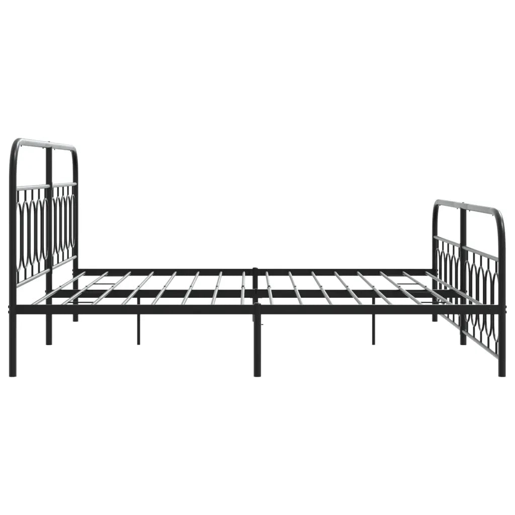 Giroletto con Testiera e Pediera Metallo Nero 200x200 cm