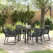 Set da Pranzo per Giardino 5 pcs Nero