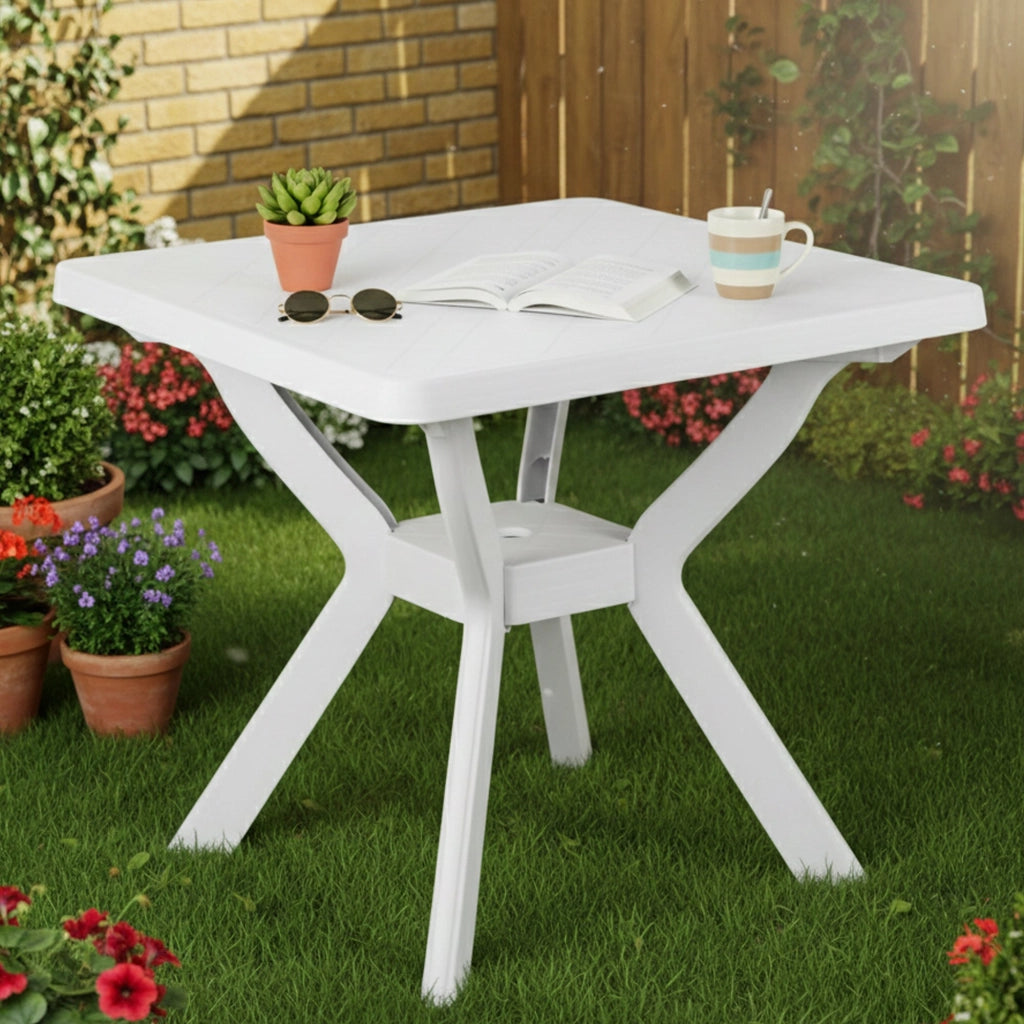 Normandy, Tavolo da Esterno 4 Posti Made in Italy, 79x79x72h cm Bianco