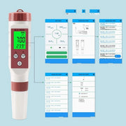 Testatore di qualità dell'acqua 4-in-1 Ph-tester Bluetooth - preciso e affidabile - per l'acqua potabile e altro.