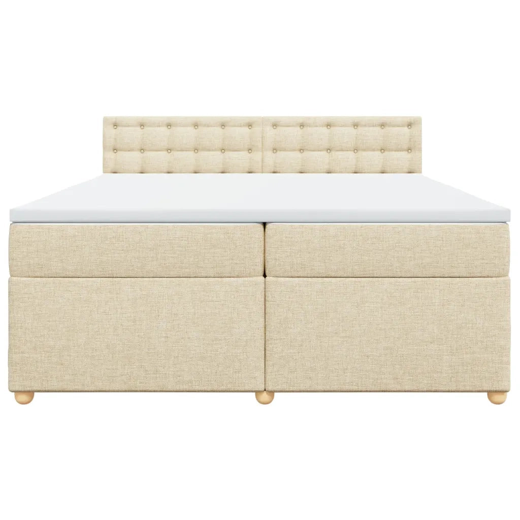 Giroletto a Molle con Materasso Crema 200x200 cm in Tessuto 3286806