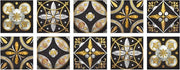 Set di 10 adesivi per pavimento autoadesivi 15 x 15 cm decorazione per pavimento adesivi per parete per casa, bagno, impermeabili in PVC, decorazione per parete in cucina, olio resistente, adatti per soggiorno, cucina, bagno, decorazione.