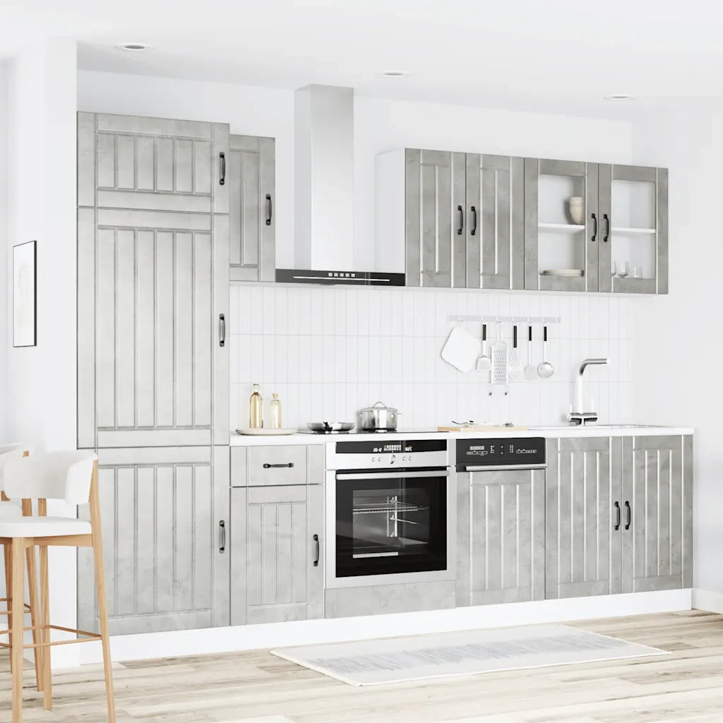 Set Mobili da Cucina 8 pz Kalmar Grigio Cemento in Truciolato