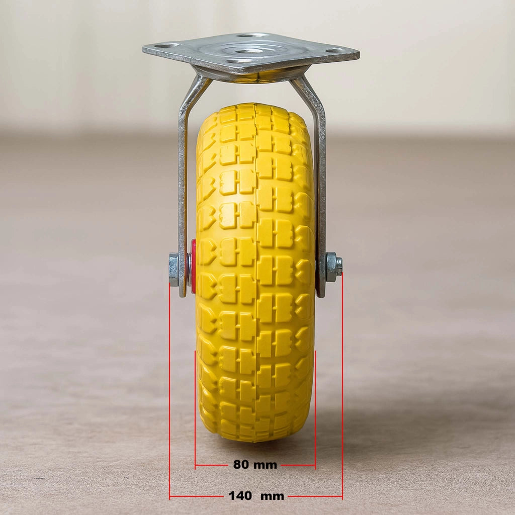 Set 2 ruote girevoli da trasporto, antiforatura, 258x78 mm, Cerchi in metallo, 150kg/ruota, ottima aderenza