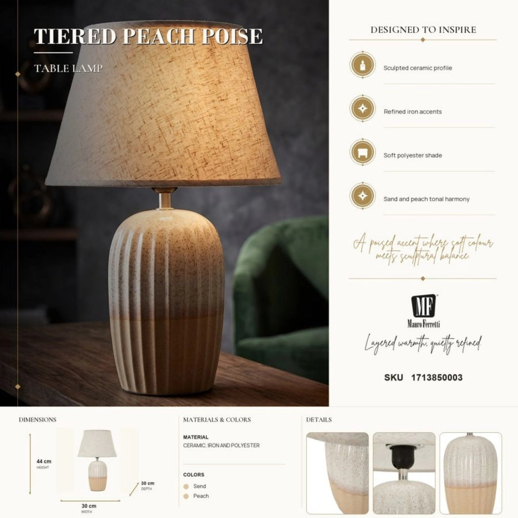Lampada da tavolo Japandi in ceramica sabbia e pesca