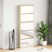 Scarpiera a 5 Strati con Specchio Rovere 63x17x169,5 cm  cod mxl 50699